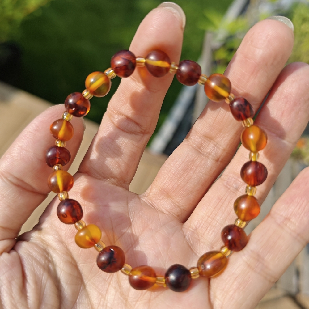 119 Amber Beaded Bracelet